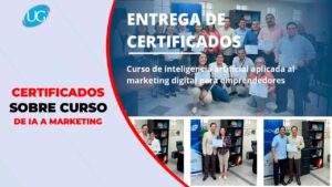 entrega de certificado a curso de IA en marketing